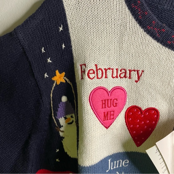 Quacker Factory Colorful Sweater 1X Cardigan Holiday Months NWT & Button Covers - Picture 5 of 10